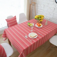 new year tablecloth red christmas elk pattern round table cloth pillowcase wedding decoration square banquet table cover