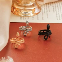 lats european new retro punk exaggerated spirit snake ring fashion personality stereoscopic opening adjustable ring jewelry