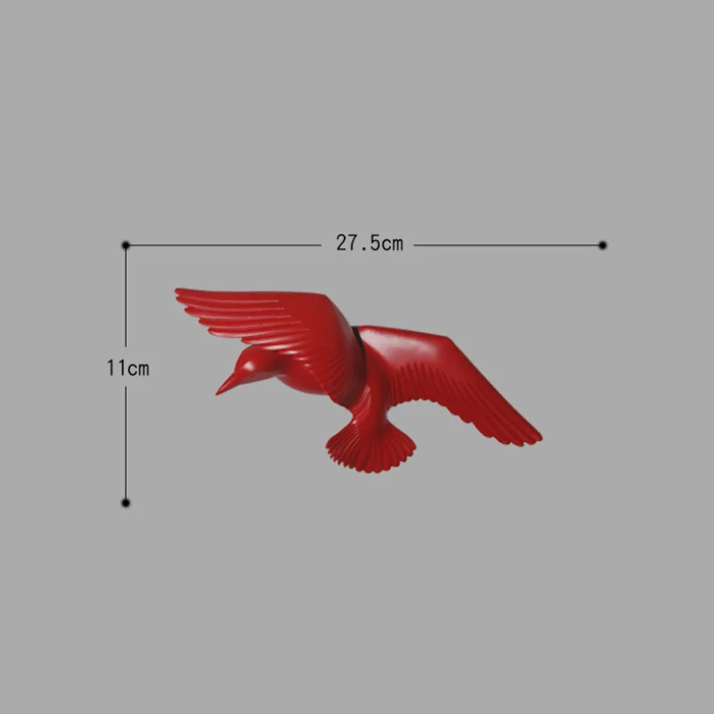 Red E Европейский Креативный резиновый Настенный 3D орнамент в виде чайки, птицы, Настенная Наклейка для гостиной, телевизора, фоновое украшение, подвеска в виде животного - Цвет: Red E