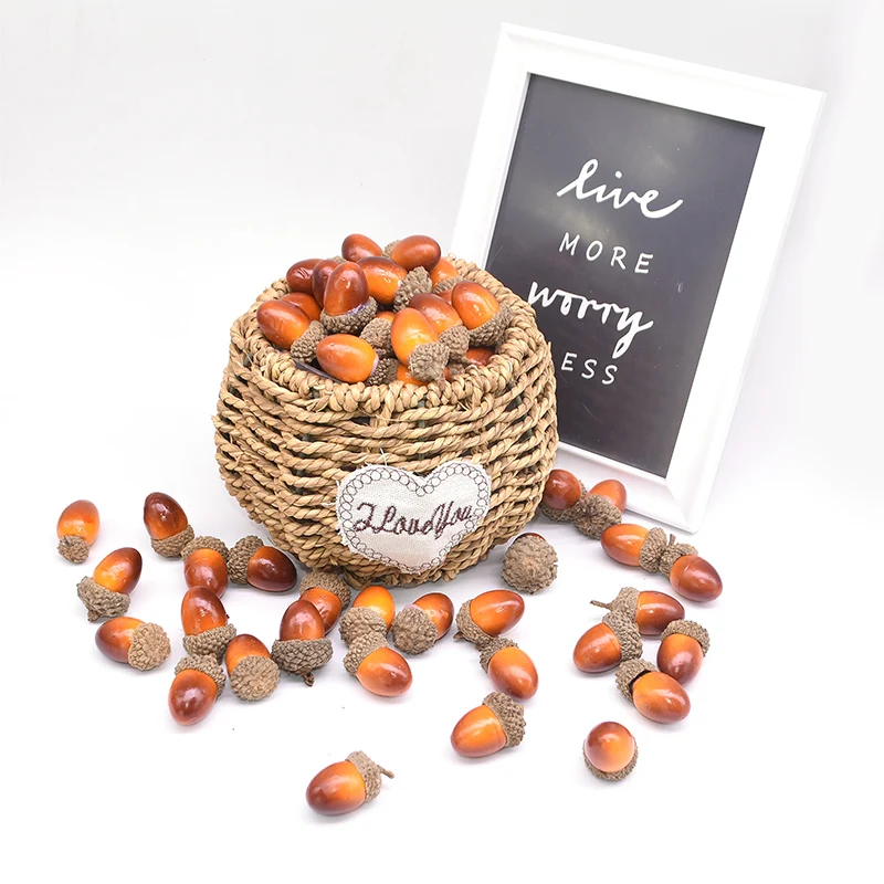 20 шт./лот 3 см мини Реалистичный искусственный желудь дуб орех имитация сосновые