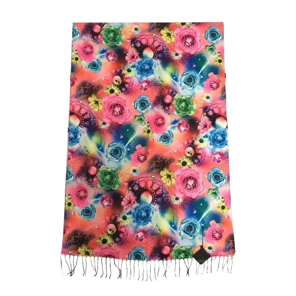 Полосатые клетчатые шали палантины модная пряжа с петлей длинные женские шарфы