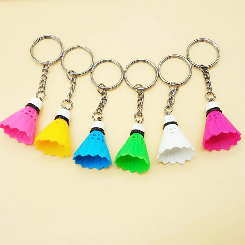 

Colorful 3D Badminton Racket Balls Sports Women Men Keyring Keyfob Keychain Holder Rings Car Bag Pendant Charm keyrings Jewelry
