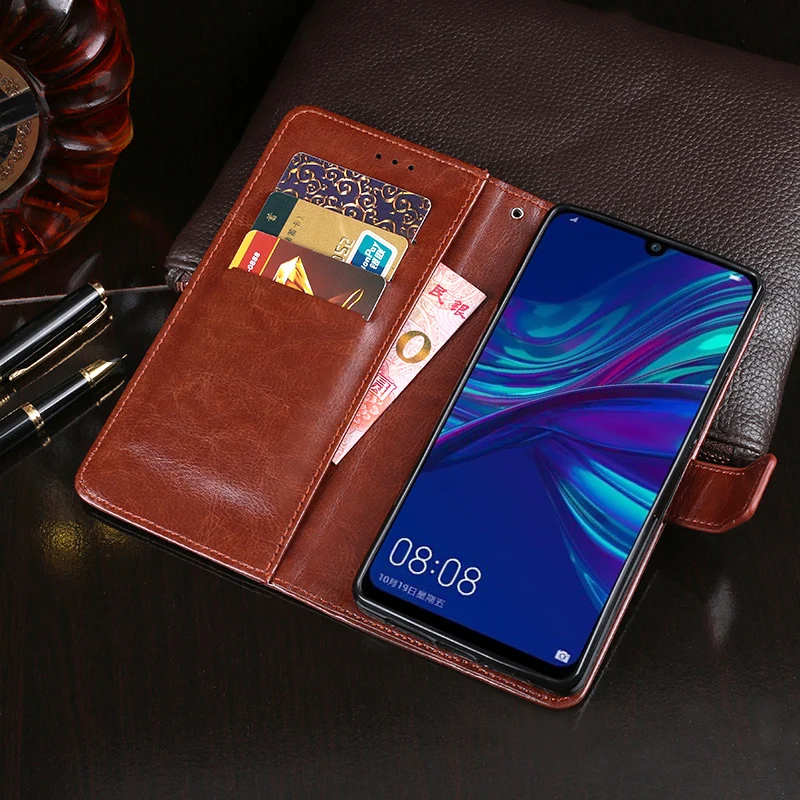Чехол для huawei P Smart + 2019 откидной кошелек деловой кожаный чехол телефона Plus капа