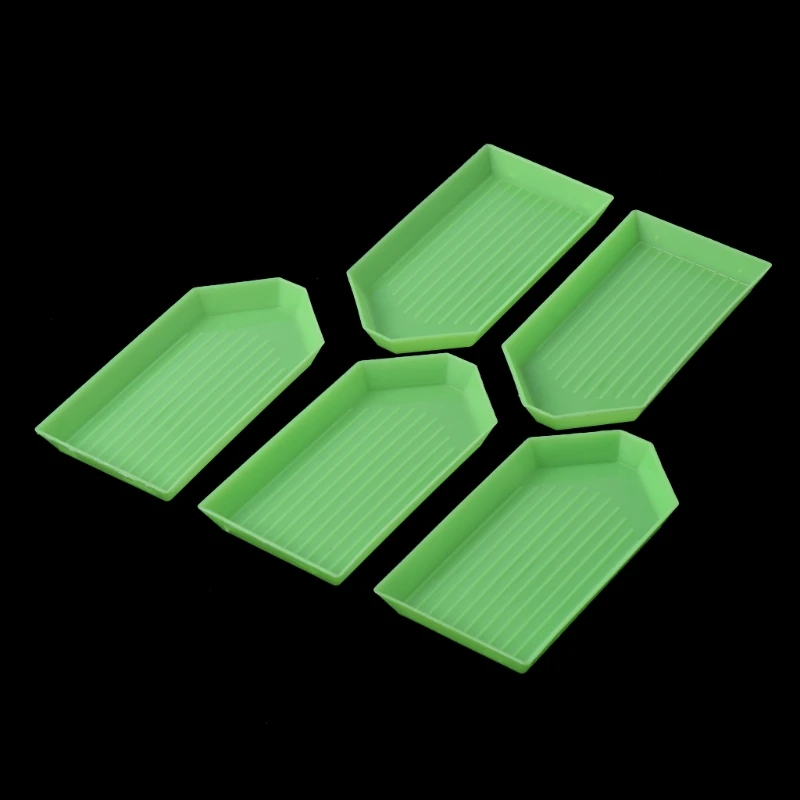 

New 5Pcs DIY 5D Diamond Painting Rhinestone Plate Tray Embroidery Cross Stich Tool