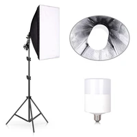 photography studio softbox lighting kit 6500k continuous equipment 5070cm softbox 20w led bulb for portrait video shooting