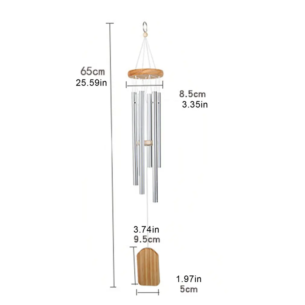 

Solid wood metal small 6 tube wind chimes rural aluminum tube balcony decoration door decoration gifts rose wind chimes