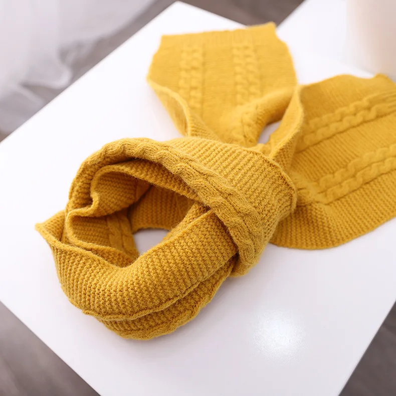 

Small linen children knitted hat scarf gloves set of three long plush warm children hat wool hat MZ9983