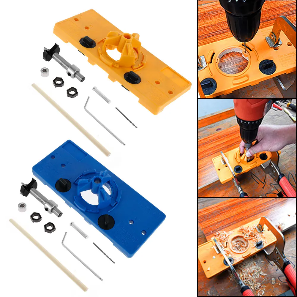 Hidden 35mm Cup Style Hinge Jig Flat Hole Drill Guide + Forstner Cutter Woodwork Carpentry Diy Tools Woodworking Bit | Инструменты