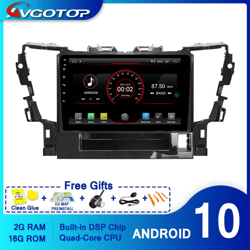 AVGOTOP Android 10 0 Bluetooth GPS автомобильный радиоприемник DVD плеер для TOYOTA ALPHARD