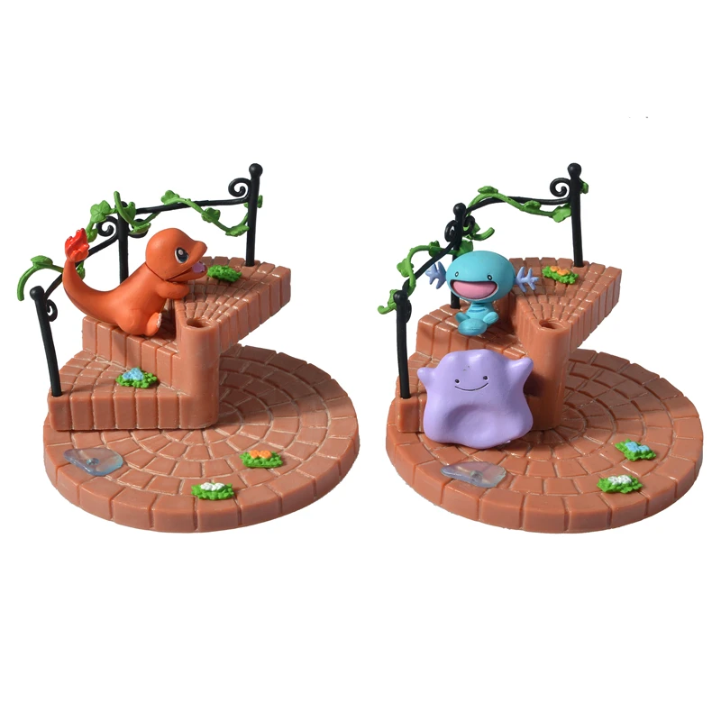 

Pokemon Pikachu Eevee Anime Action Figures Collectible Table Ornament Spiral Stair Elves Blind Box Toy For Children Gifts