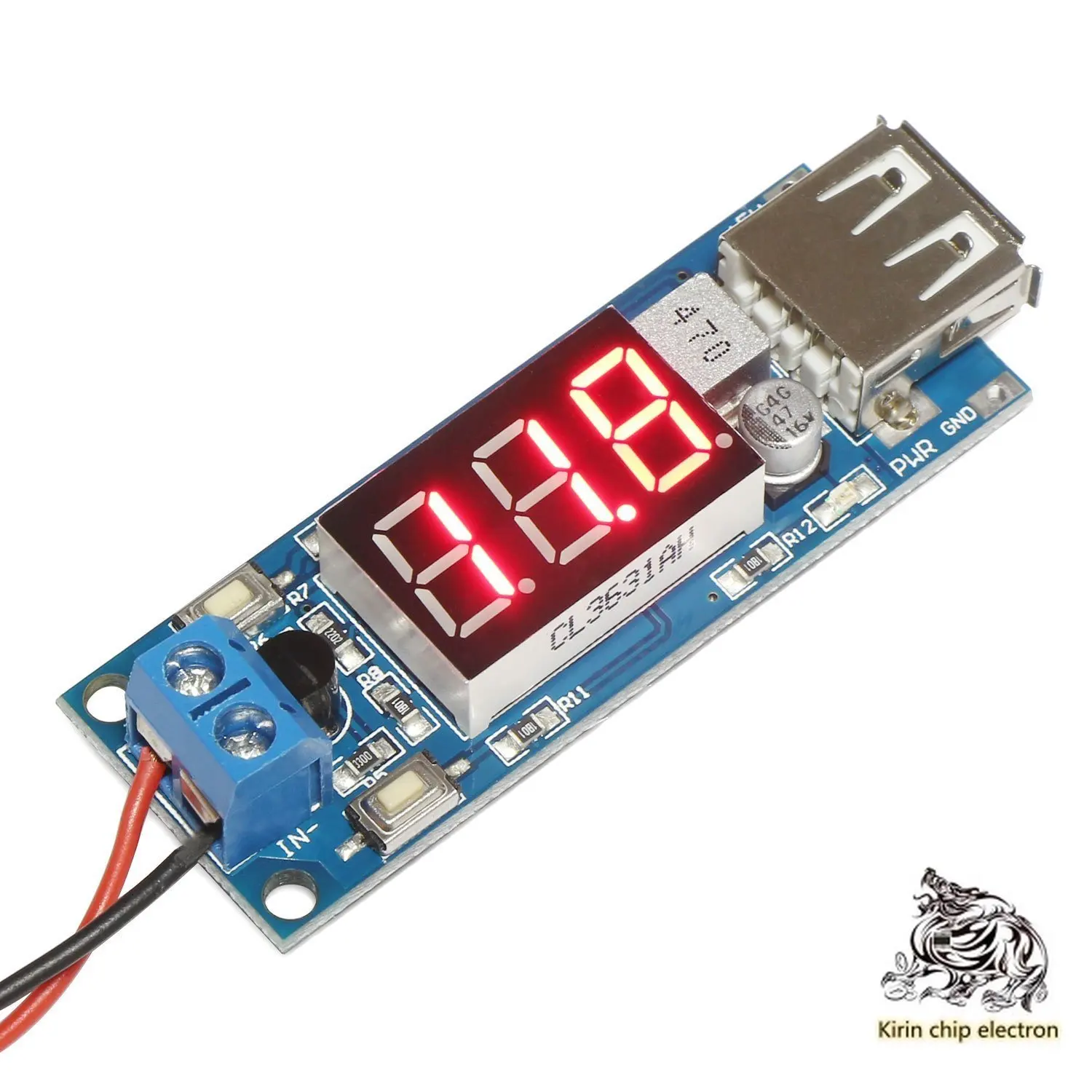 

5pcs/lotdc step-down power supply module vehicle battery voltmeter+5V USB charging cell phone