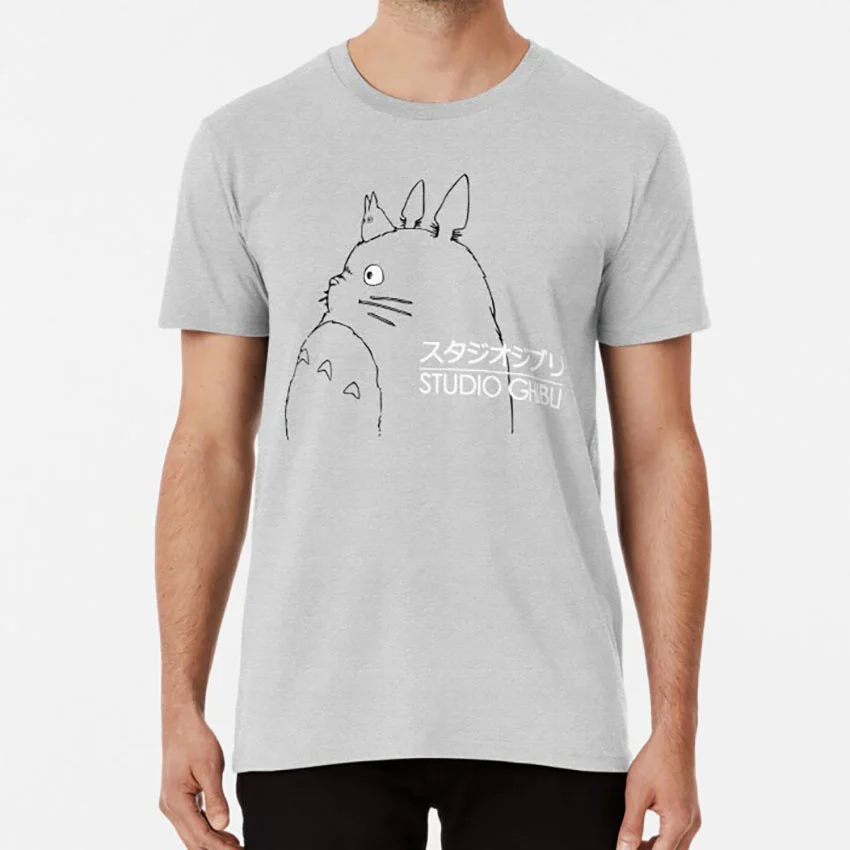 Футболка с логотипом Studio Ghibli mononoke totoro laputa miyazaki|Мужские футболки| |
