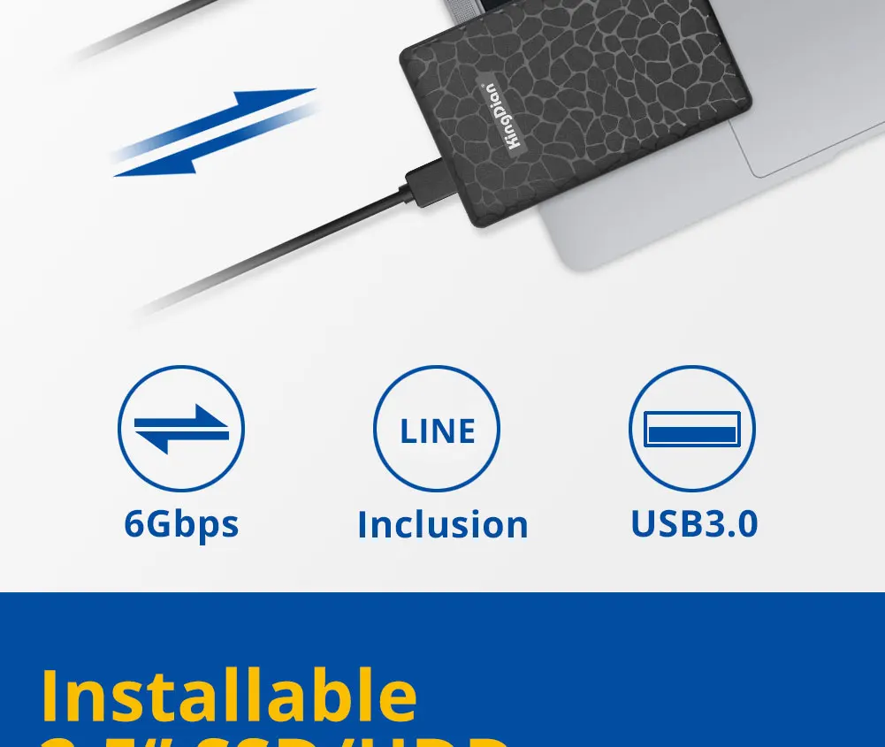 KingDian HDD чехол 2,5 SATA к USB 3,0 адаптер для жесткого диска SSD HDD коробка жесткий диск Корпус HDD корпус HD внешний