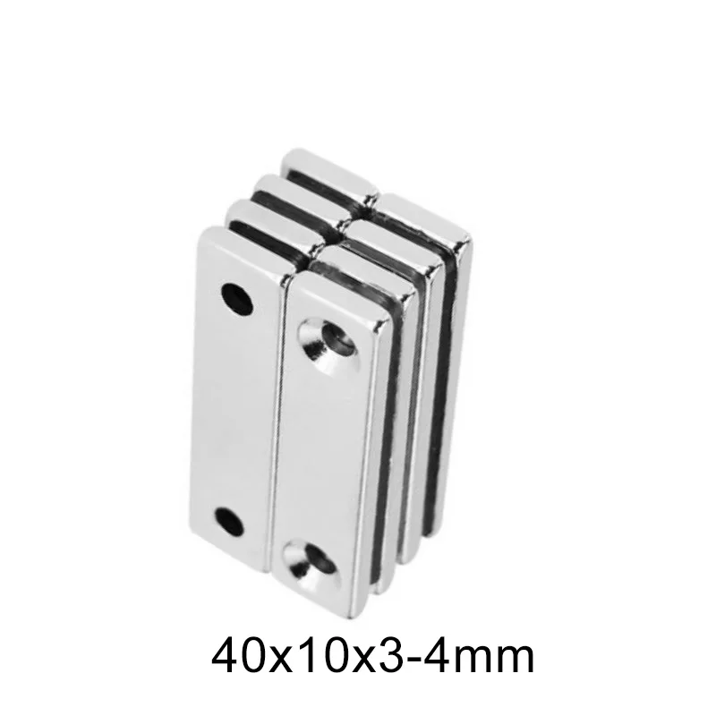 5 ~ 50 шт. 40x10x3 4 N35 потайные магниты отверстия мм Длинный лист постоянный магнитный