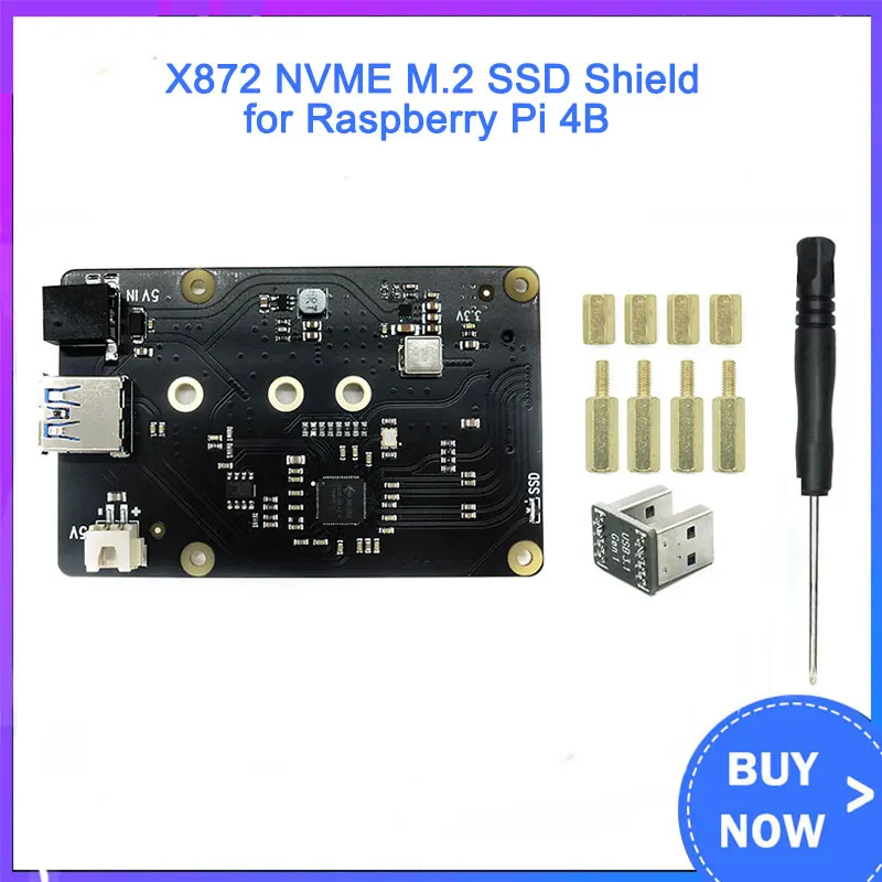 Для Raspberry Pi 4 Module B X872 M.2 NVMe SSD Защитная Плата расширения для ( Модель B)|Аксессуары