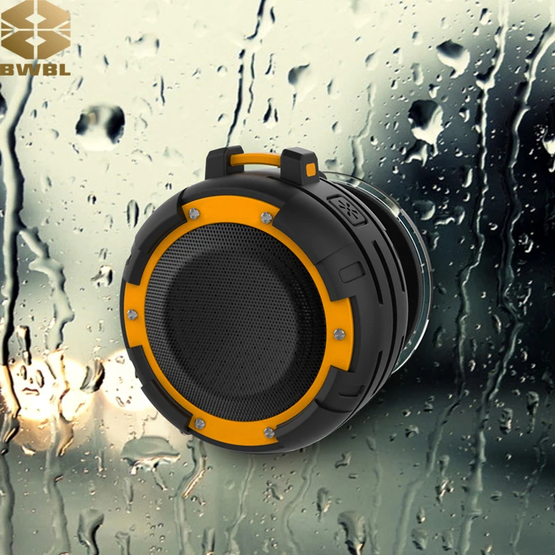 

TWS outdoor portable wireless bluetooth speaker stereo led colorful lights bicycle round IPX8 waterproof bathroom swimming speak
