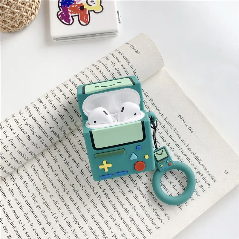 Чехол для наушников Airpods 1 2 с мультяшной игровой машиной и Bluetooth, милый защитный чехол, аксессуары с брелком, стереоскопический дизайн