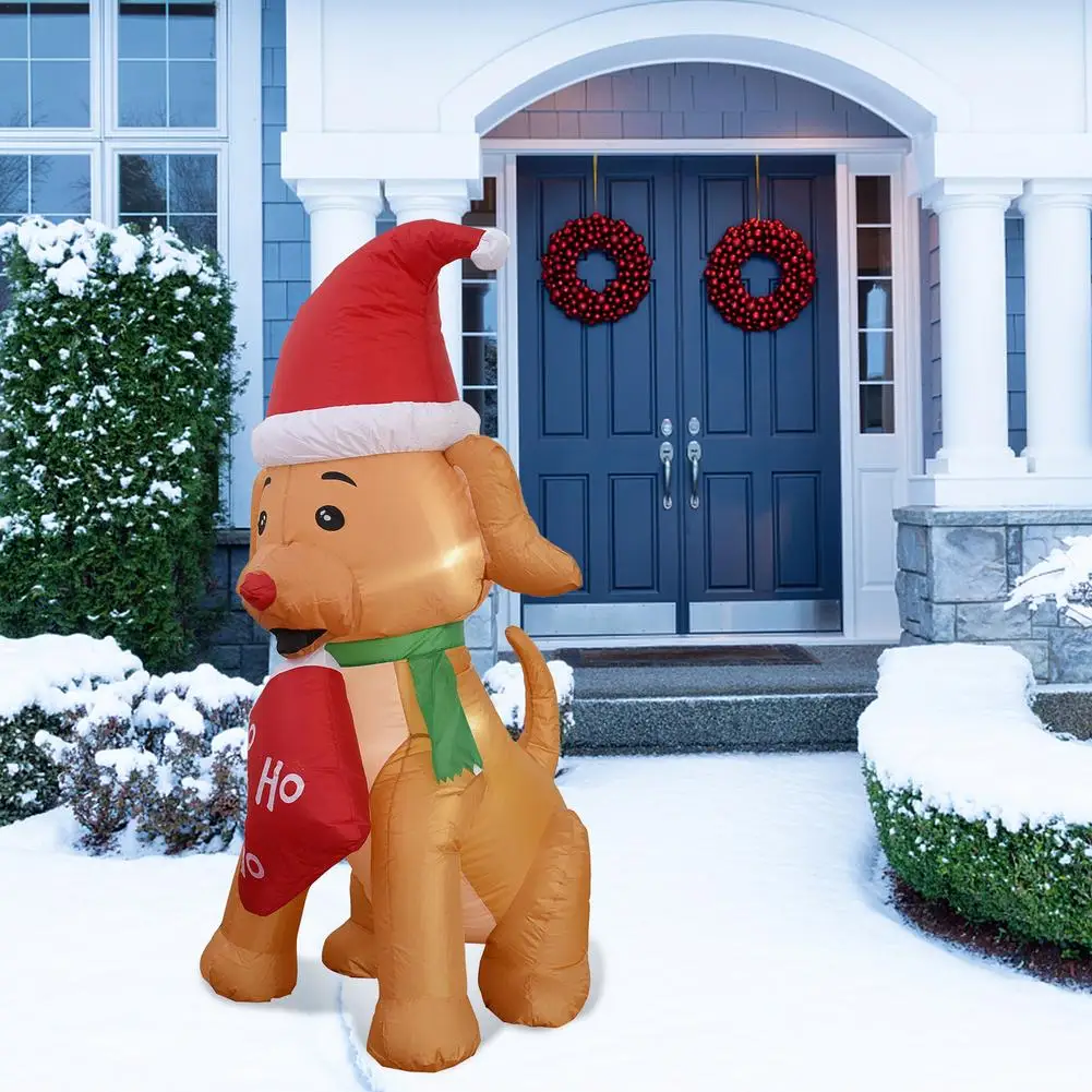 

1.5m Christmas Inflatable Outdoor Puppy Cute Garden LED Christmas Ornament For Yard Garden Home, Party Stage Props Decoration