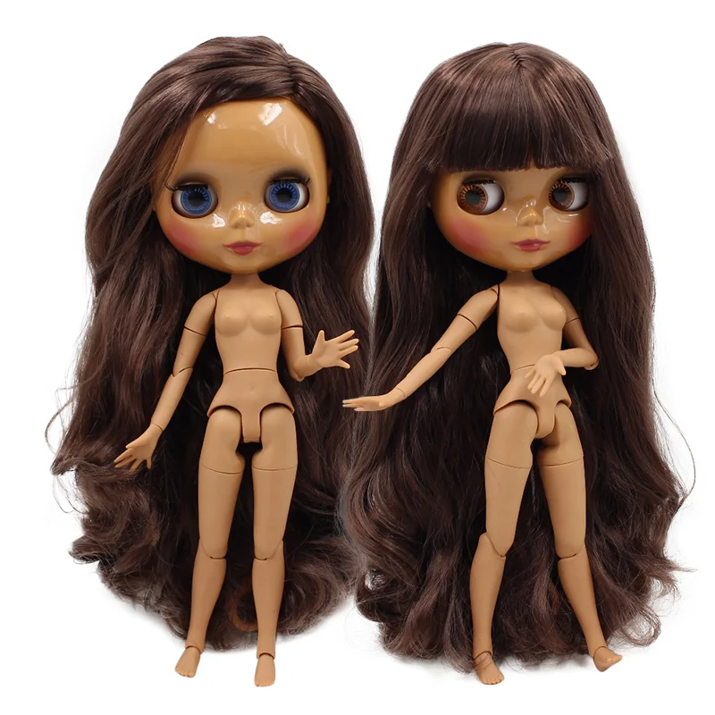 Ледяная кукла DBS Blyth коричневые волосы темный кожный сустав тело 30 см игрушка 1/6