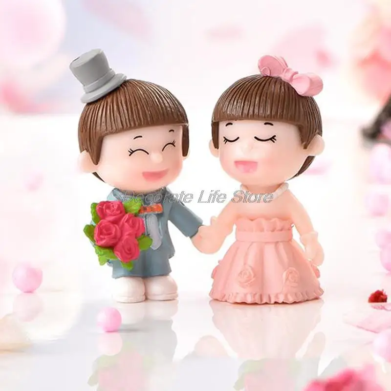 

2Pcs Marriage Lovers Figurine Miniatures Fairy Garden Micro landscape Home Decor