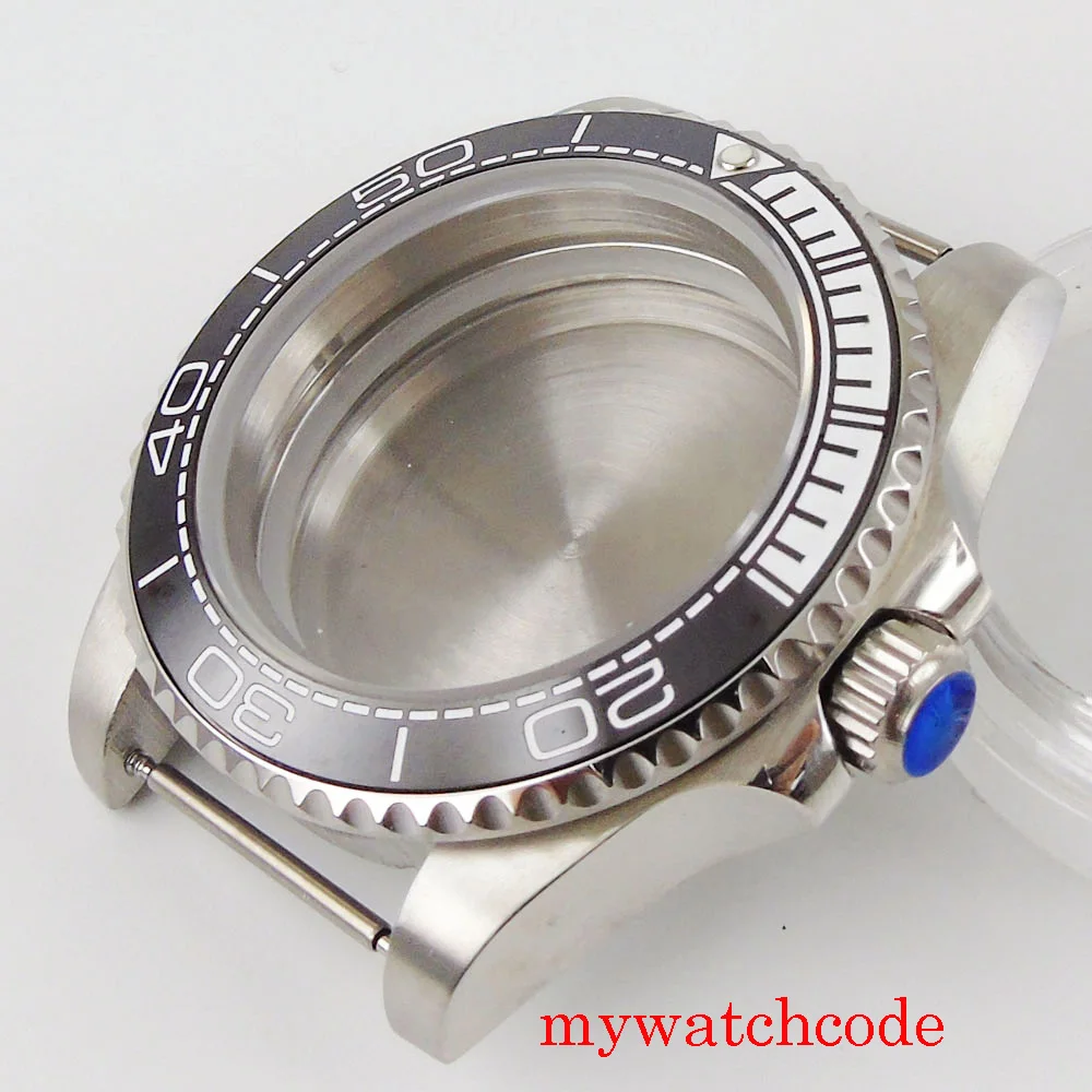 40 мм чехол для часов из нержавеющей стали без лупы сапфировое стекло