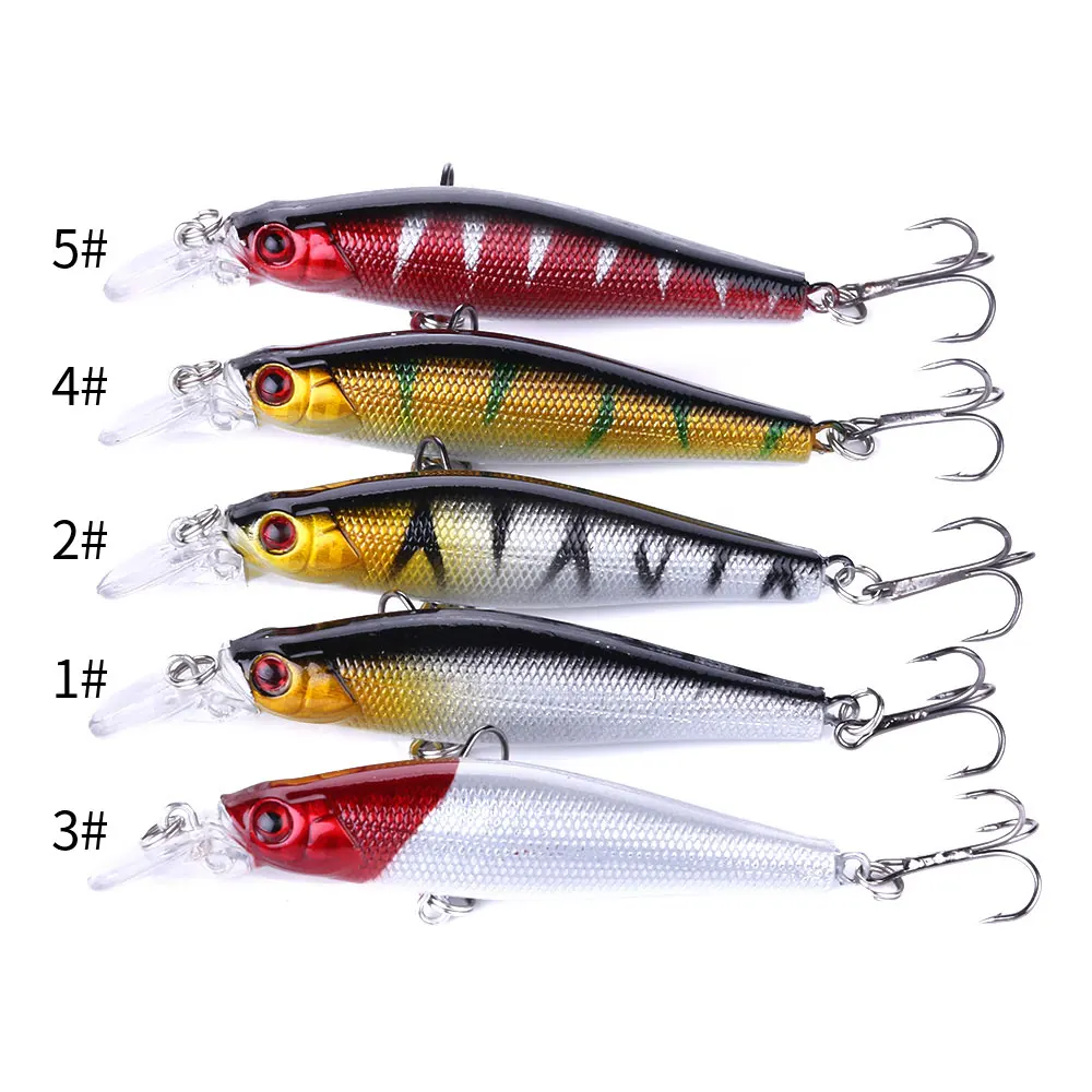 1 шт. ABS пластик 8 см 5 GMinnow рыболовные приманки видов цветов длинный язык цветная