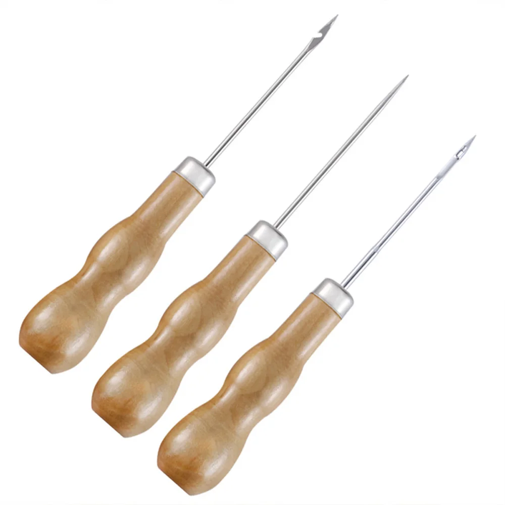 Практичная ткань для ремонта обуви игла стежки деревянная ручка шило устройство