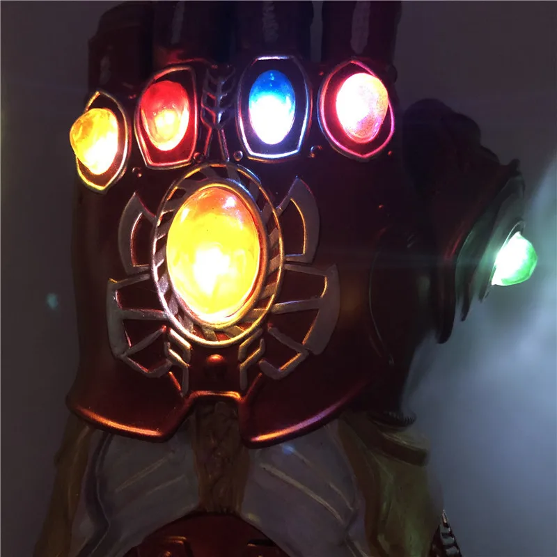 1: 1 светодиодный светильник Thanos Gauntlet Военные перчатки косплей Хэллоуин костюм реквизит Endgame 4 Quantum