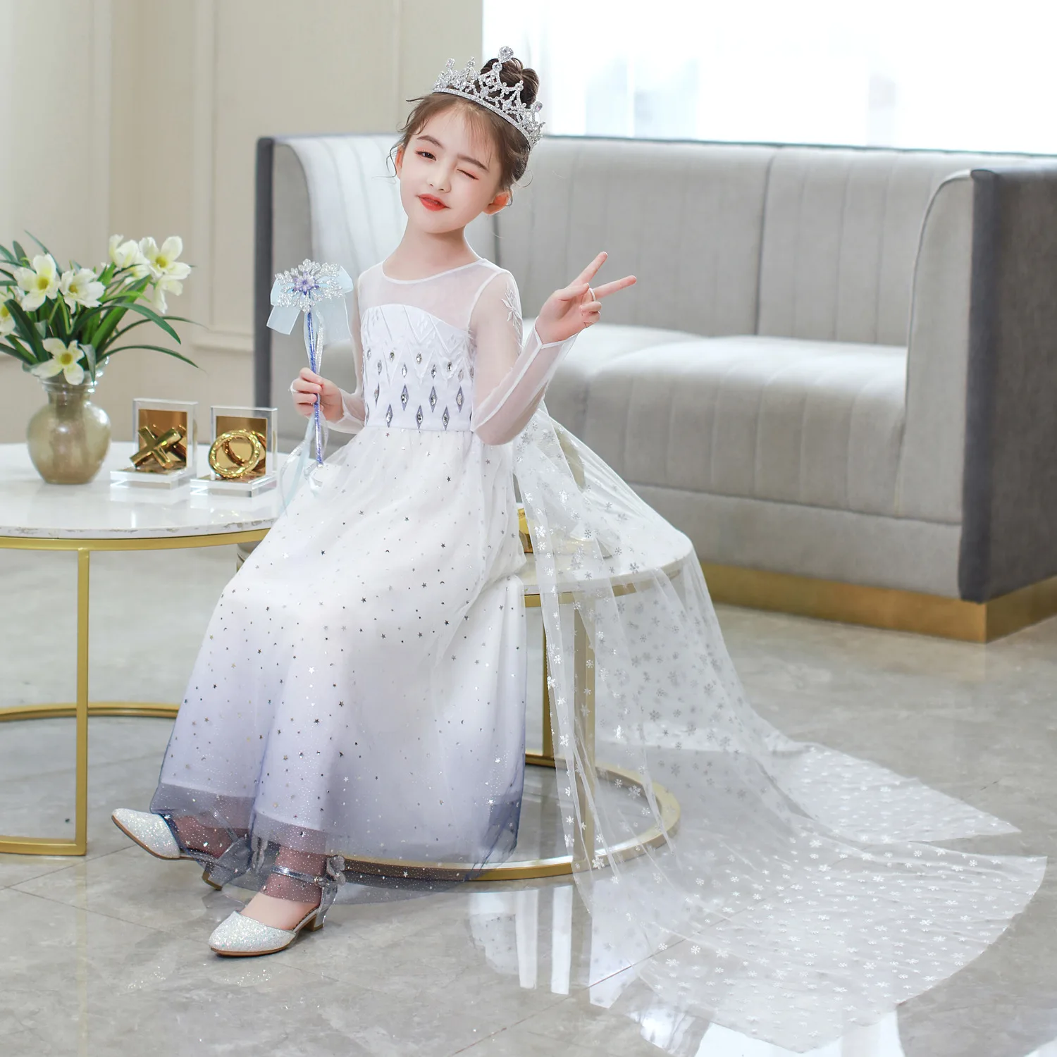 Новинка 2020 года Летние платья для девочек Детские костюмы принцессы Анны и Эльзы