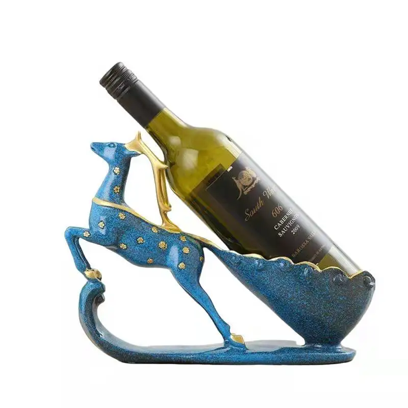

Creative Home Furnishing Sika Deer Wine Rack Modern European Wine Rack Living Room Wine Cabinet Decoration Creative Gift