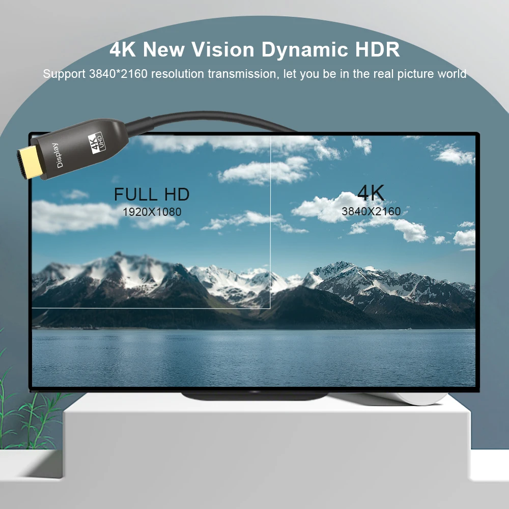 AOC Кабель DisplayPort to HDMI 4K@60Hz 2K@144Hz HDR в одном направлении DP 1.2 HDMI 2.0-compatible для HP DELL on.