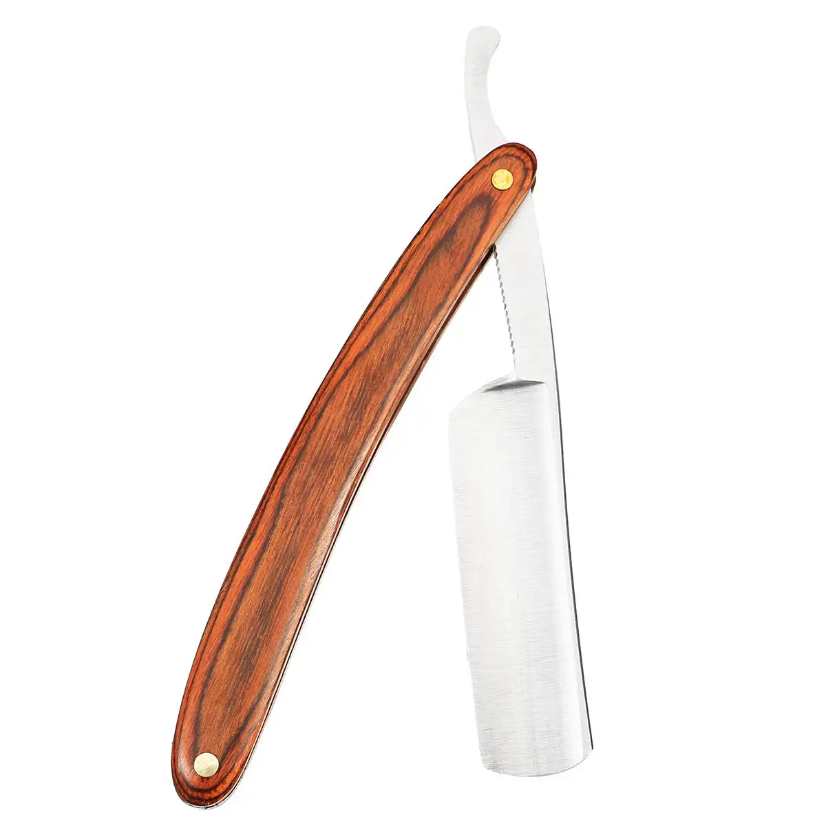 

4 Pcs Vintage Manual Shaver Kits With Wooden Box Gifts Barber Holder Folding Straight Razor Shaving Knife Shave Beard Cutter