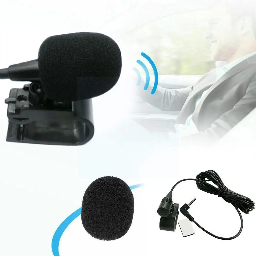 

Professional Car Audio Microphone 3.5mm Clip Jack Plug Mic Stereo Mini Wired External Microphone For Auto DVD Radio 3m Long G2E0