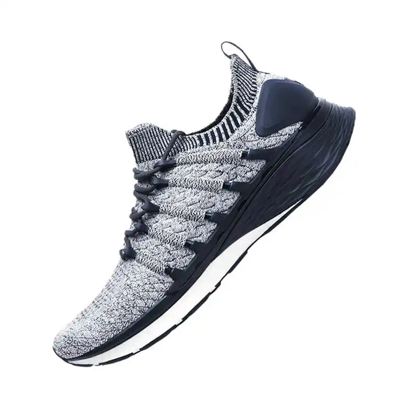 Серый Xiaomi Mijia Sneaker 3 мужские спортивные кроссовки с замком Fishbone, эластичная трикотажная обувь, амортизирующая обувь для фитнеса PK Mijia 2 - Цвет: Серый