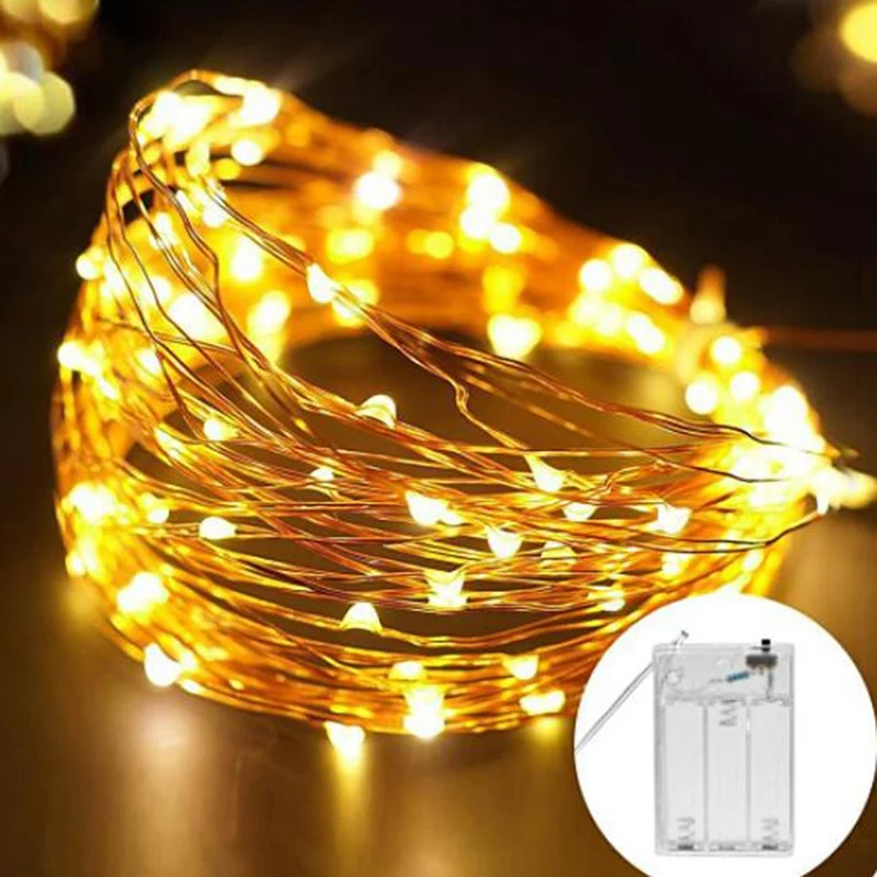 

16 Sets of 3 Meters 30 Lights Constant Light Copper Wire Lights LED Copper Wire String Lights Christmas Flashing Lights