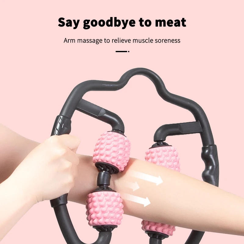 Массажер U-образный с 4 колесами роликовый массажер для мышц ног шеи рук мышечной