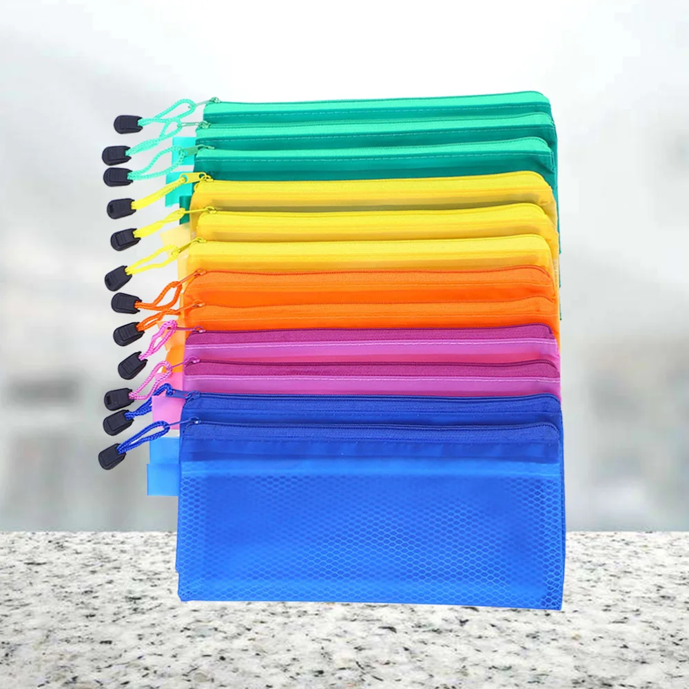 

Net Zipper Bag Waterproof Portfolio Bag Matte A4 File Bag PVC Pen Bag A4 Clip Net Zipper Bag