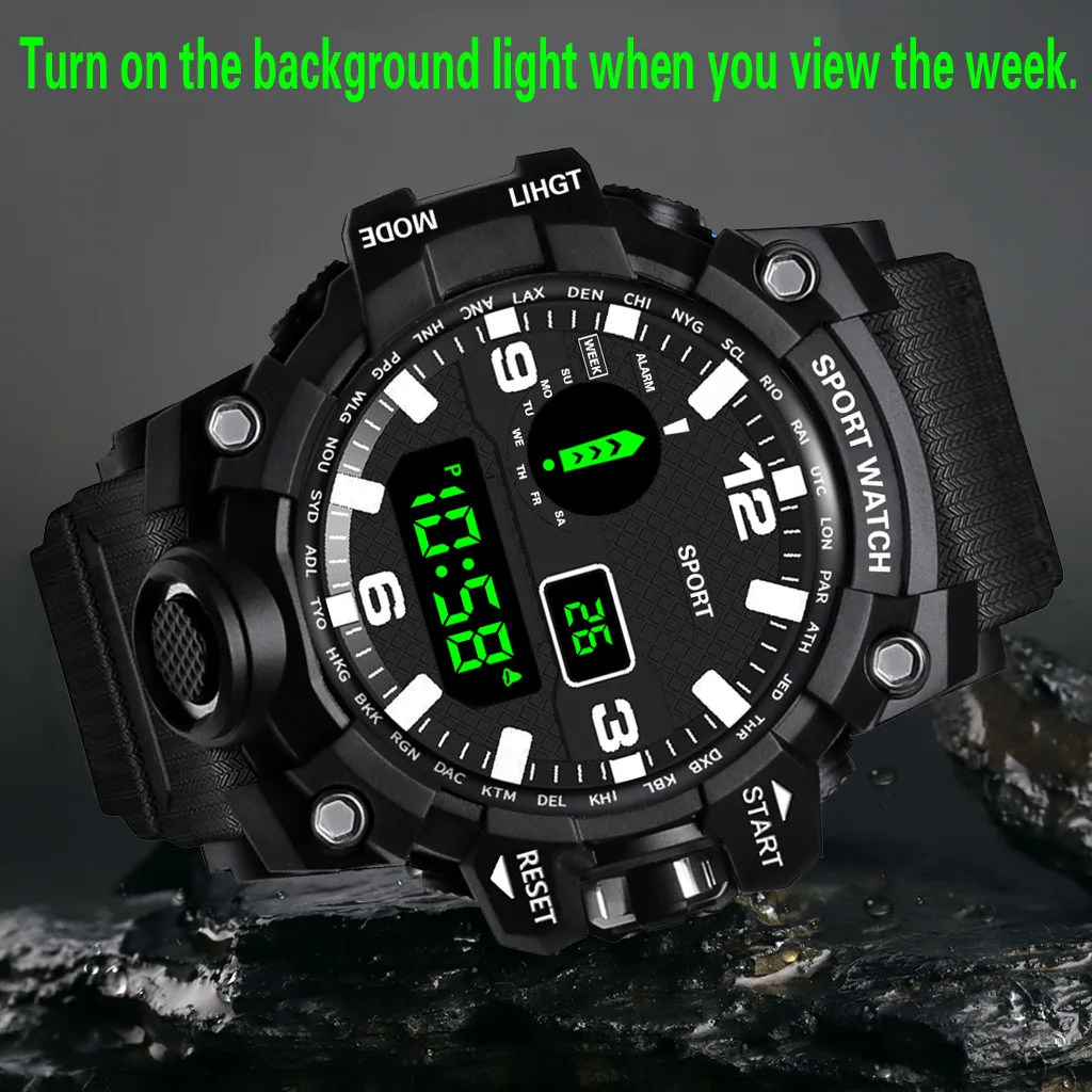 Hour Fashion Sport Watch Men Alarm Clock Cowboy Waterproof Week Display Watches Denim Digital Relogio Masculino 1472 | Наручные часы