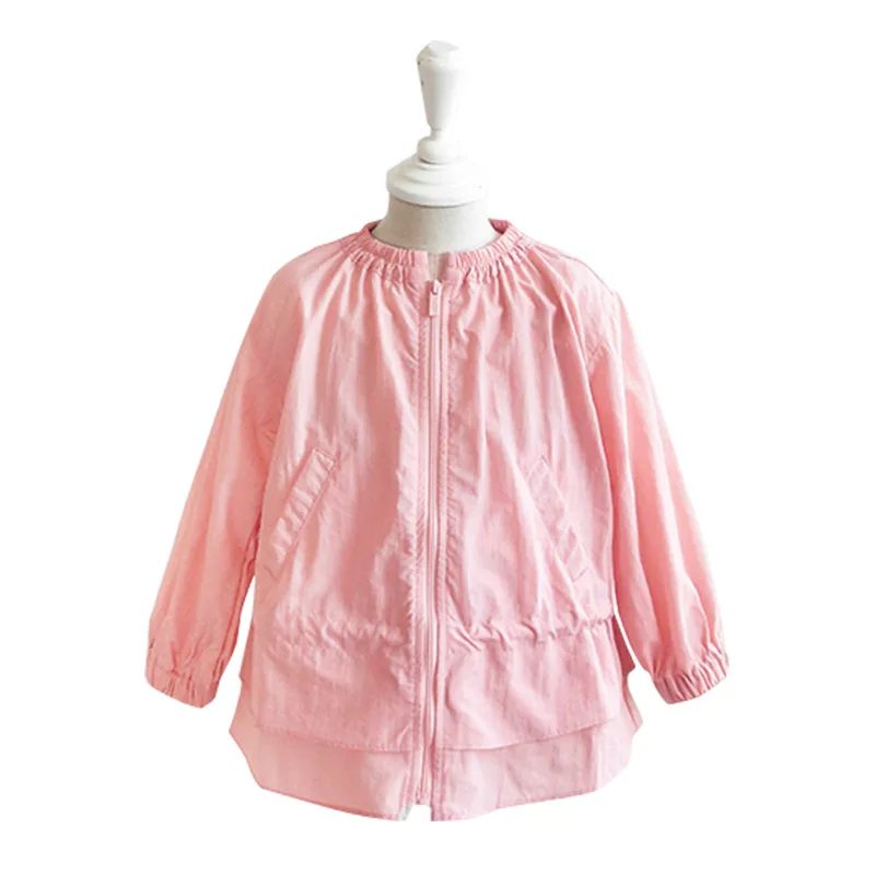 2019 Autumn Pink jacket for girls Solid Casual Sport Clothes Girls British Street Style Children Coat with Two Pockets | Детская одежда