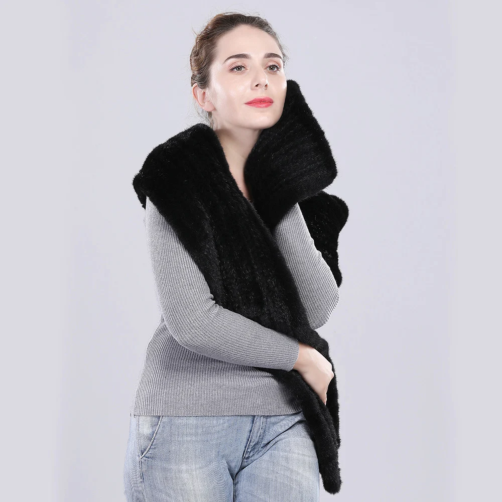 Специальное предложение шарф из натурального меха норки шаль женский роскошный
