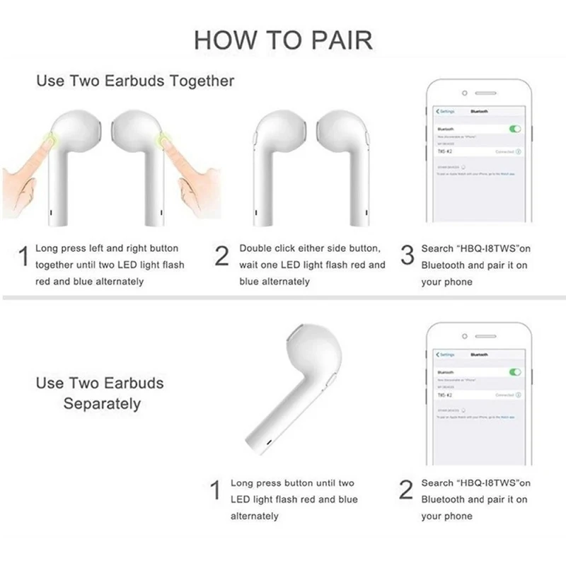 I7s наушники вкладыши TWS Bluetooth беспроводные гарнитура стерео спортивные с