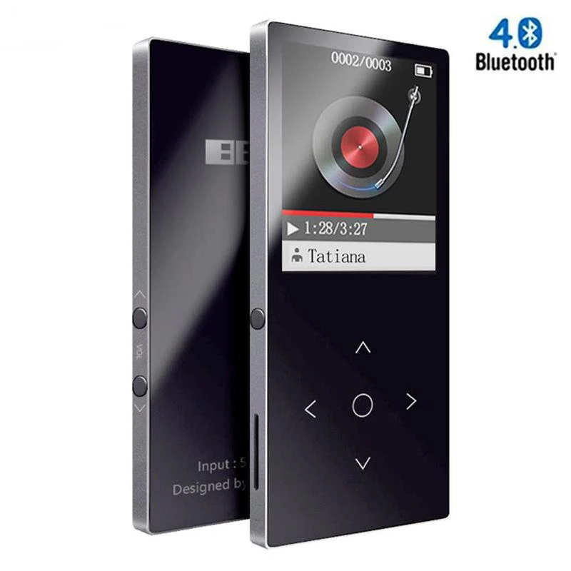 Новейший mp3-плеер с сенсорной кнопкой, Bluetooth, BENJIE, K8, ультратонкий, 8 ГБ, музыкальный плеер, 1,8 дюймов, экран без потерь, HiFi Звук, с fm-радио - Цвет: Bluetooth-K8-Black