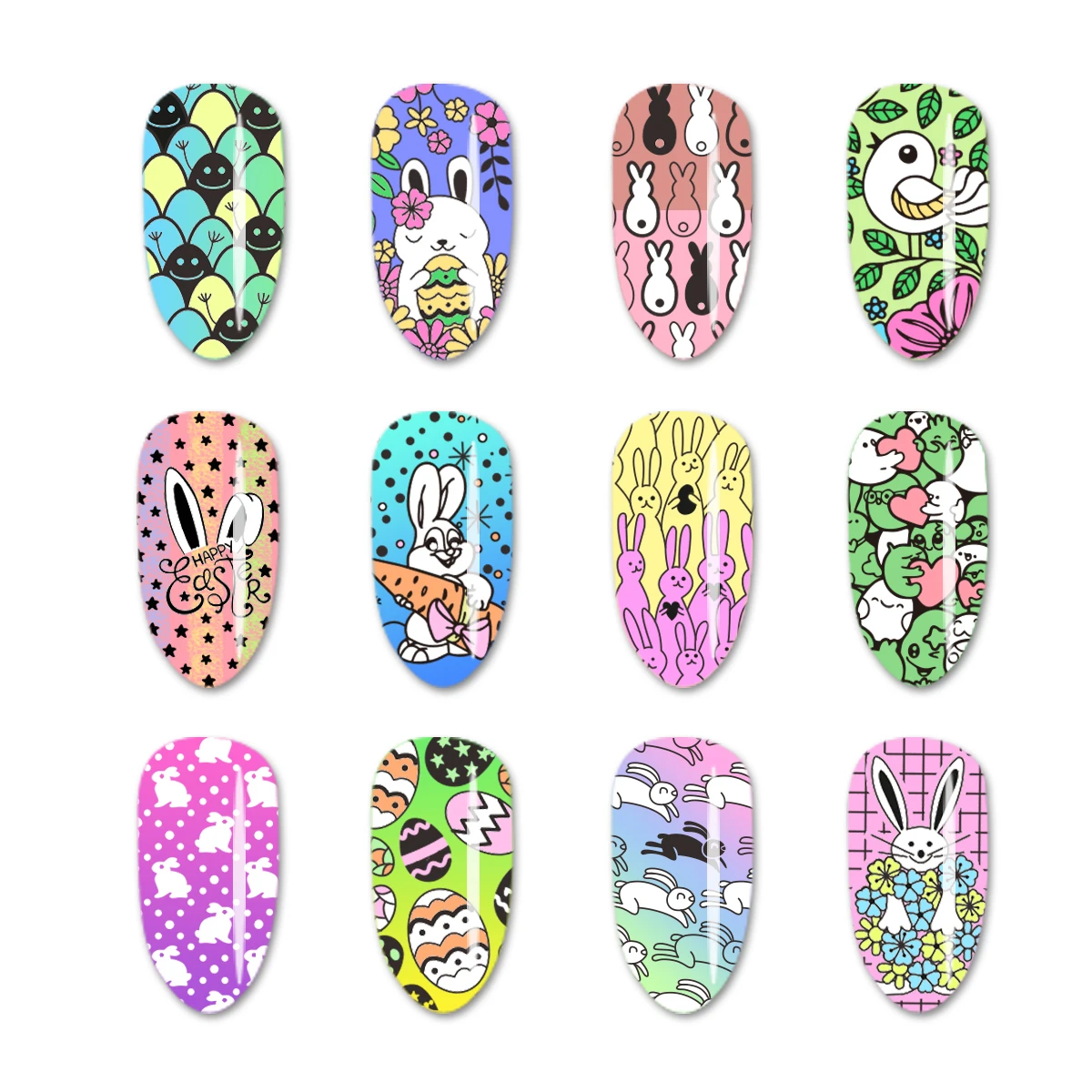 Пасхальная штамповочная пластина для дизайна ногтей милый Пасхальный кролик
