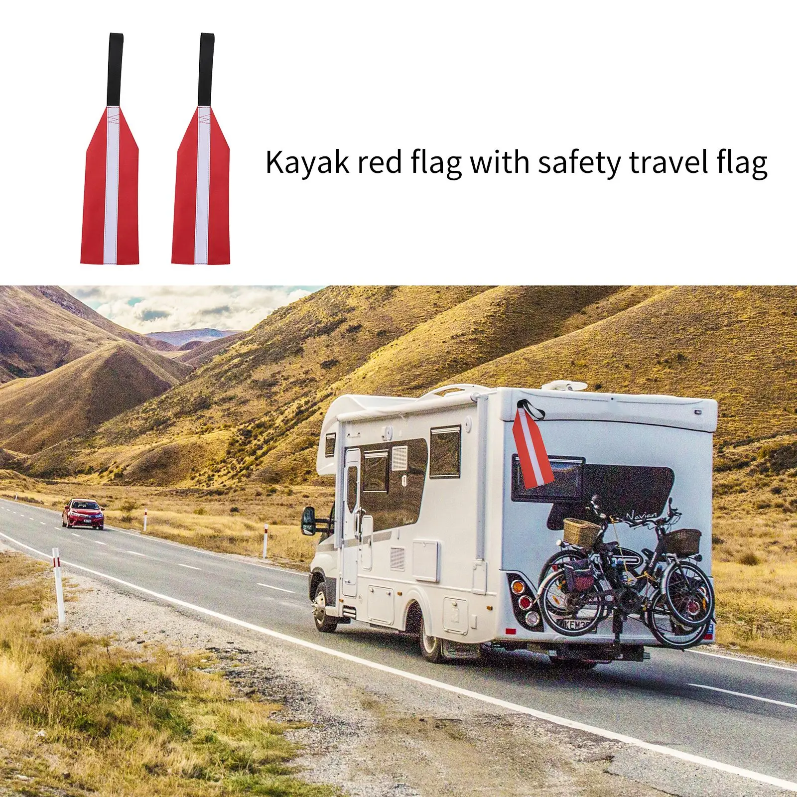 

1PC Single Layer Kayak Canoes SUP Long Travel Tow Flag Highly Visible Durable Red Safety Flag With Lanyard