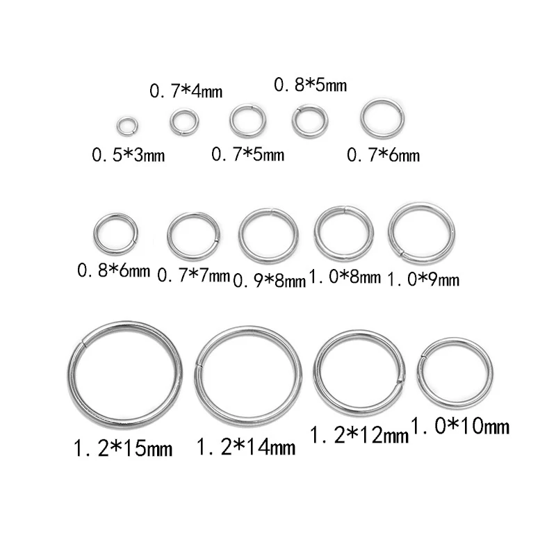 

50/100pcs Stainless Steel Open Jump Rings 4/5/6/8/10mm Strong Split Rings Connectors For Necklace Bracelet Jewelry Accessories