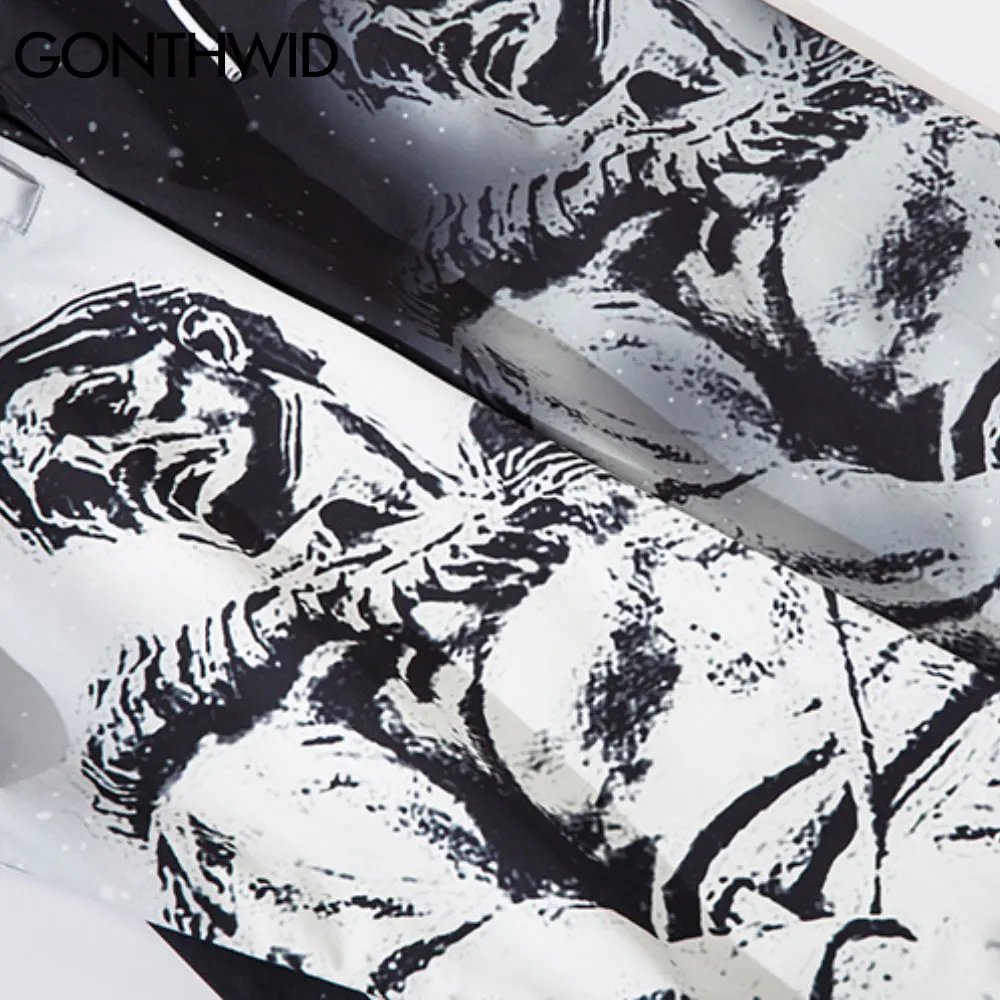 

GONTHWID Pants Streetwear Hip Hop Casual Urban Joggers Pants Mens Summer Harajuku Punk Rock Gothic Baggy Thin Trousers Male
