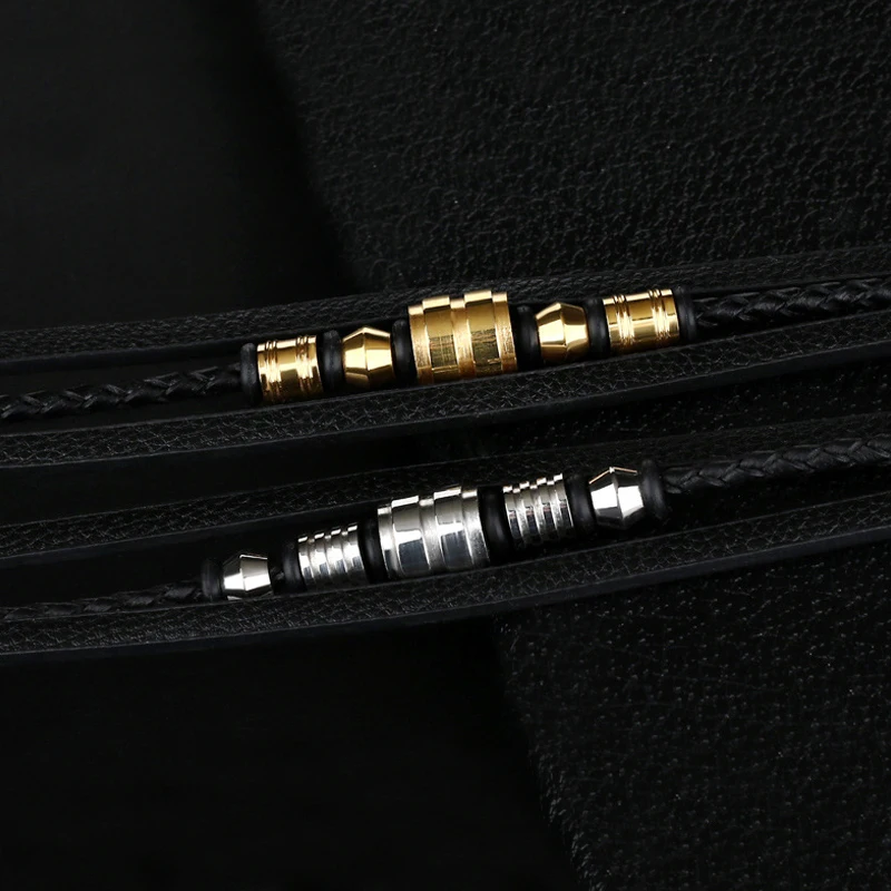 Мужской модный браслет из кожи и нержавеющей стали неправильной формы