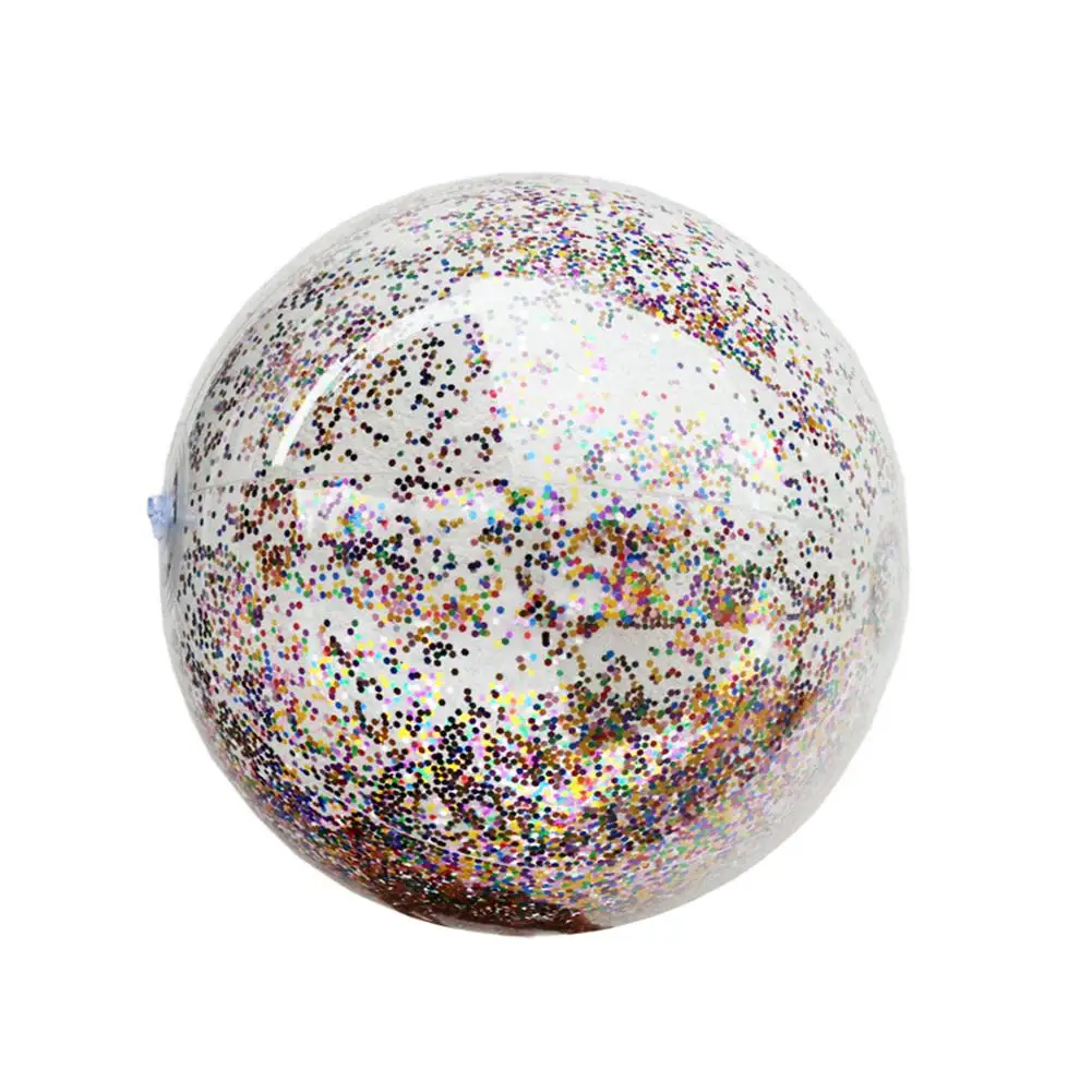 

40cm / 30cm Transparent Clear Water Floating PVC Beach Ball With Sequins, Good Toy Ball As A Gift For Children Boys And Girls