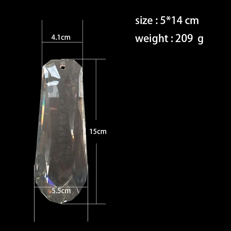 

150mm Multifaceted Long Crystal Glass Chandelier Pendants Glass Prism Pendants For Lamp Lighting Wedding Decor