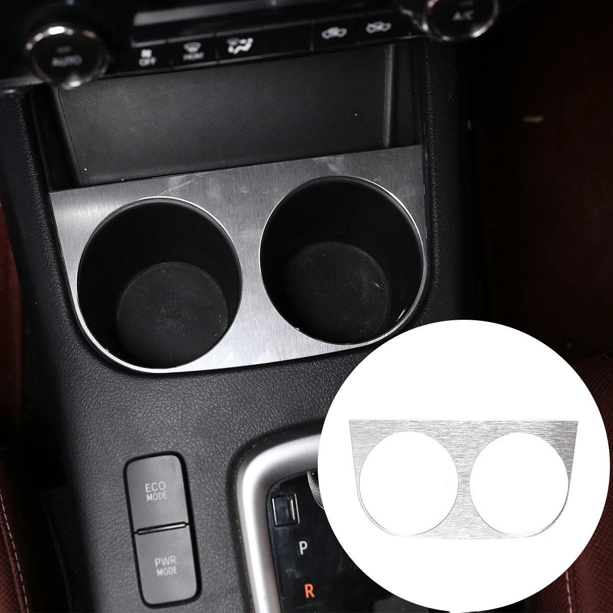 

For 2015-2020 Toyota Hilux aluminum alloy central control cup holder decorative sequin stickers car interior accessories